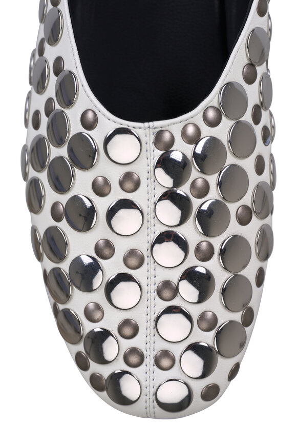 Khaite Jane White Leather Stud Flat - view 5