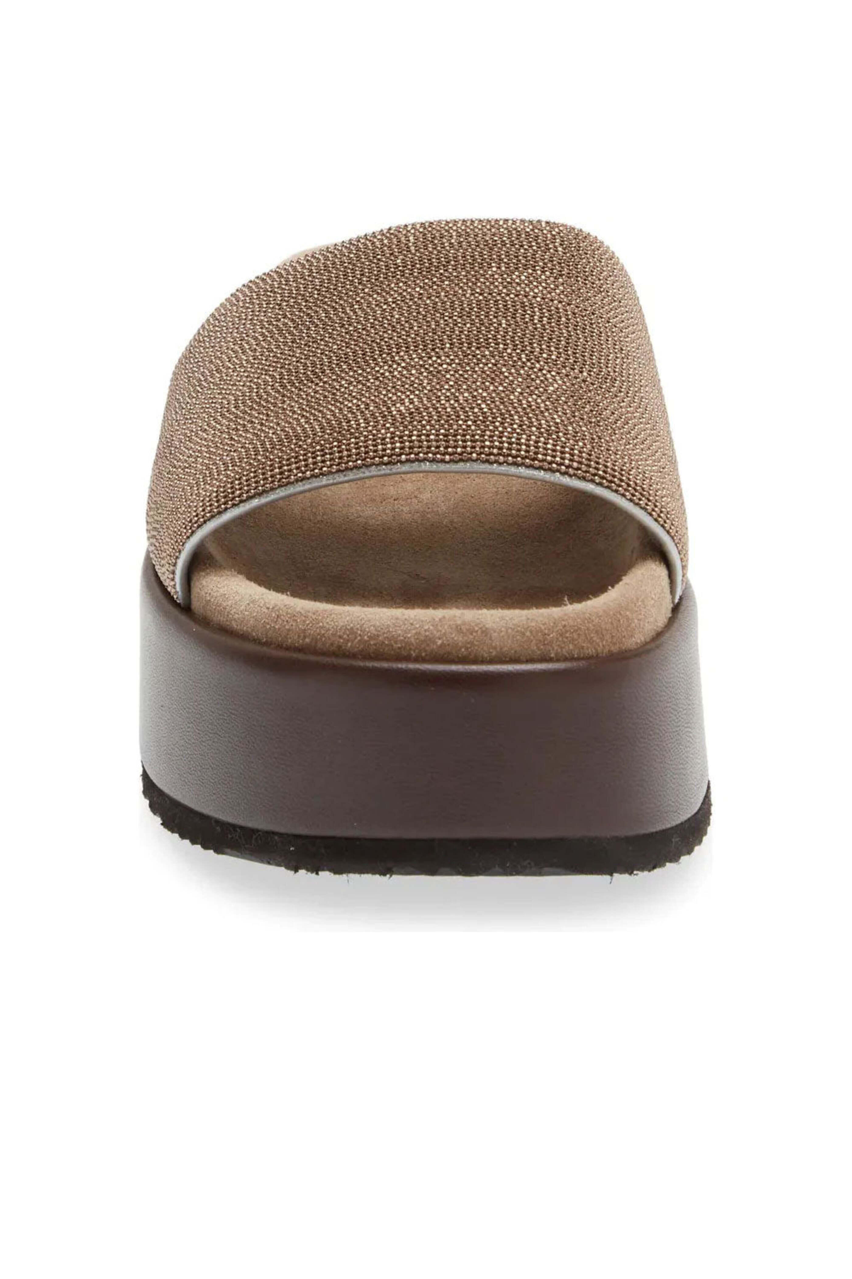 Brunello Cucinelli - Monili Flatform Slide Sandal in Rose Gold