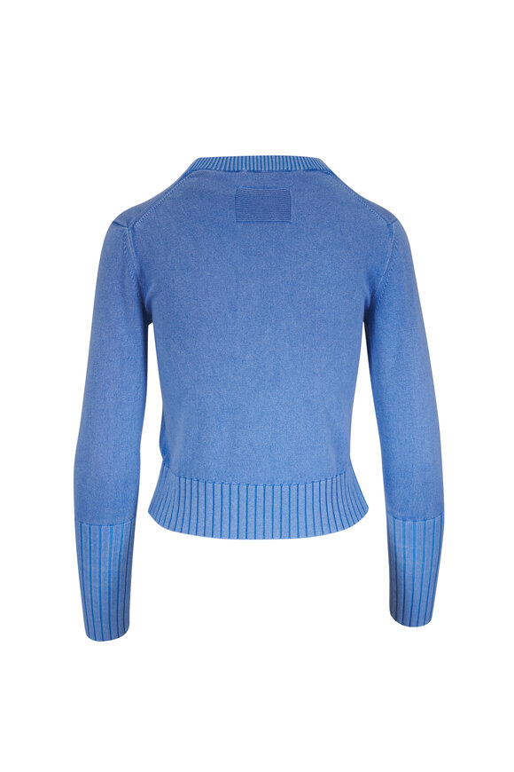 Guest in Residence Sunwashed Blue Shrunken Cotton & Cashmere Sweater - view 2