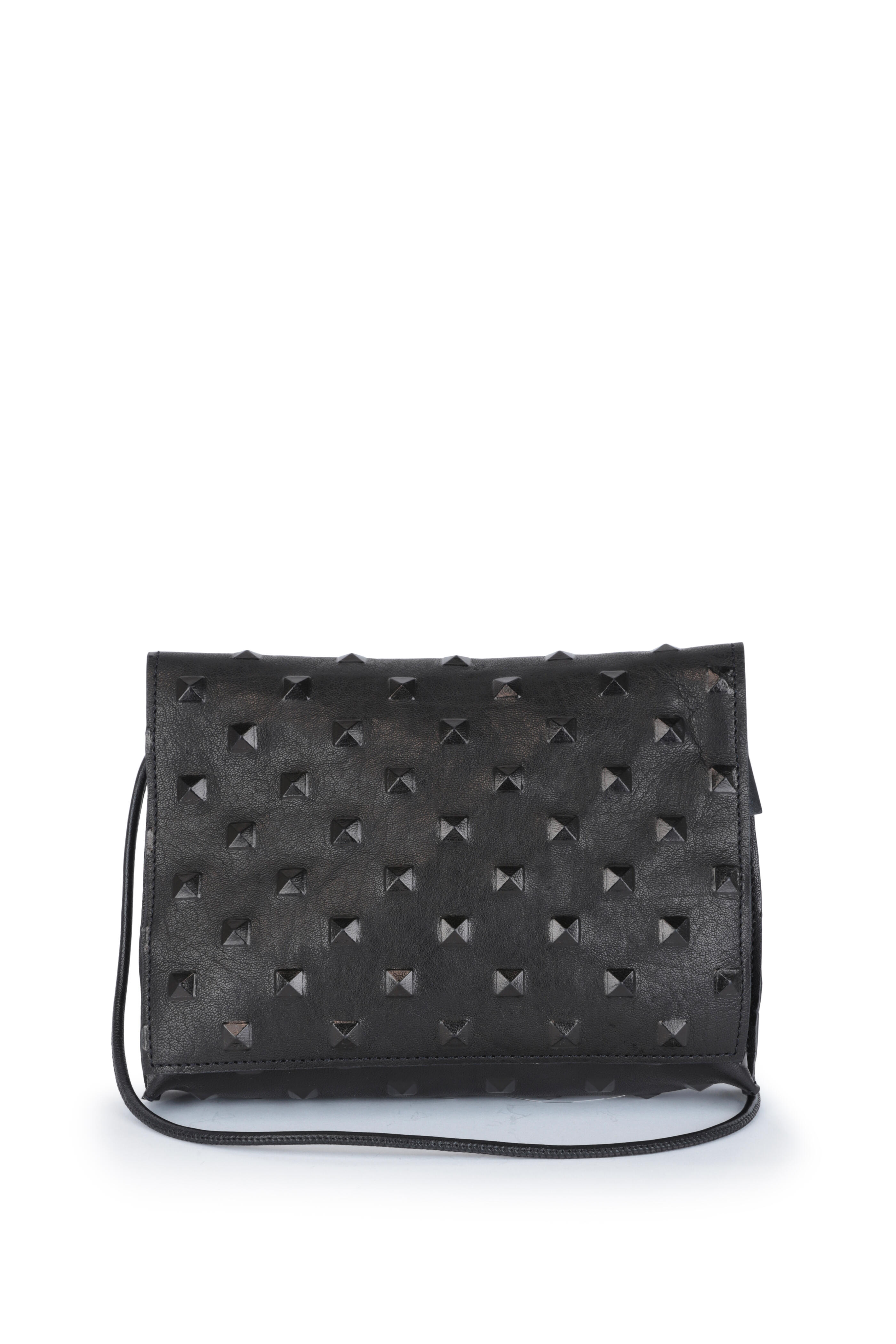 B May Bags - Black Studded Leather Crossbody | Mitchell Stores