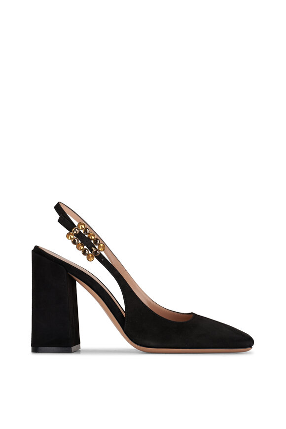 Gianvito Rossi - Wondy Sling Black Suede Slingback Pump, 95mm  