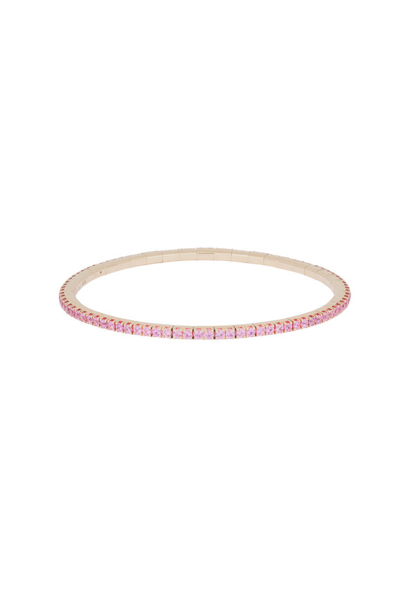 Demeglio 18k Rose Gold Pink Sapphire Stretch Bracelet - view 1