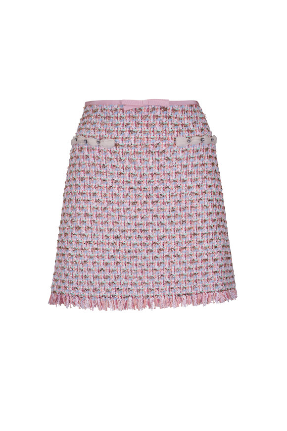 Zimmermann - Wonderland Coral Gold Lurex Midi Skirt