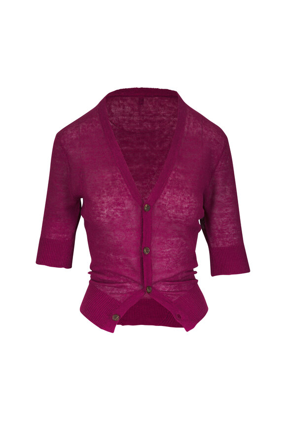 R13 Plum Pink Split Hem Cardigan