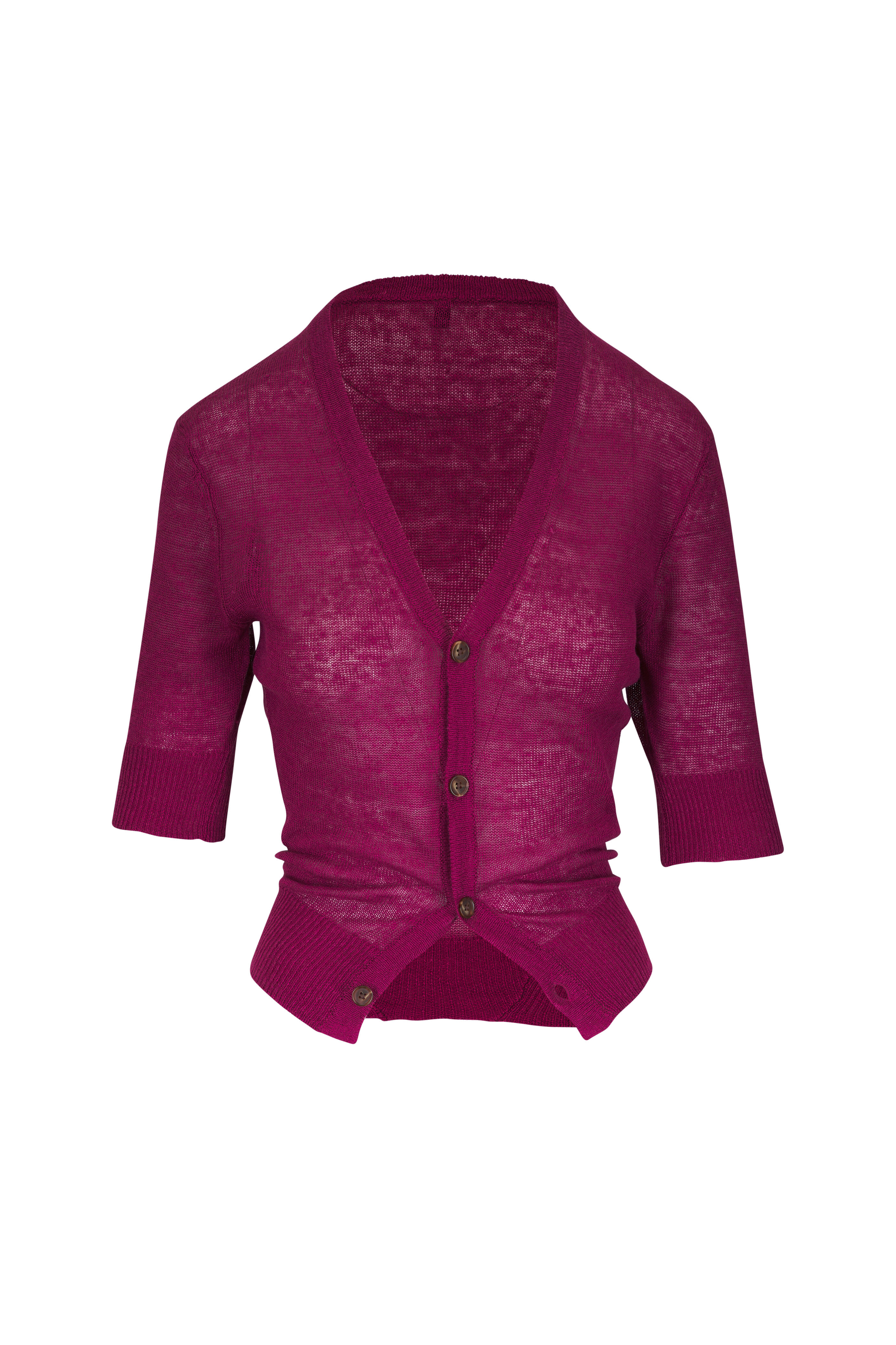 R13 - Plum Pink Split Hem Cardigan