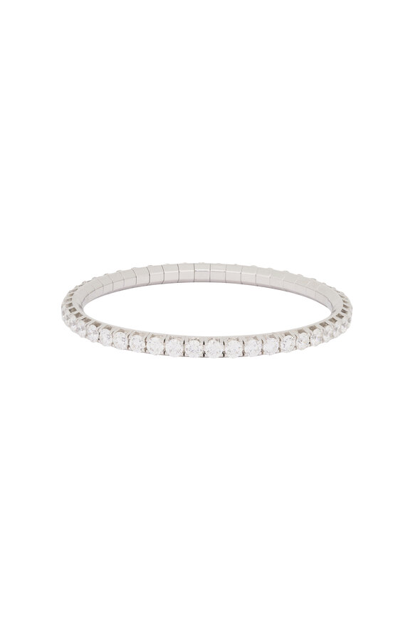 Demeglio 18k White Gold Diamond Stretch Tennis Bracelet