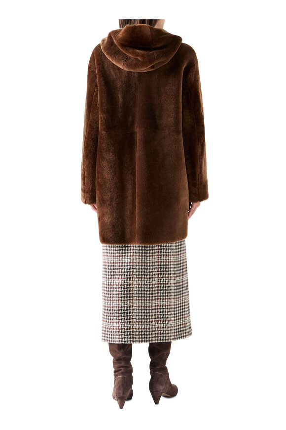 Akris Punto Brown Reversible Shearling Oversized Coat - view 2