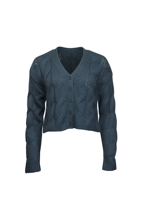 Sablyn Jolie Blue Gray Cropped Cardigan