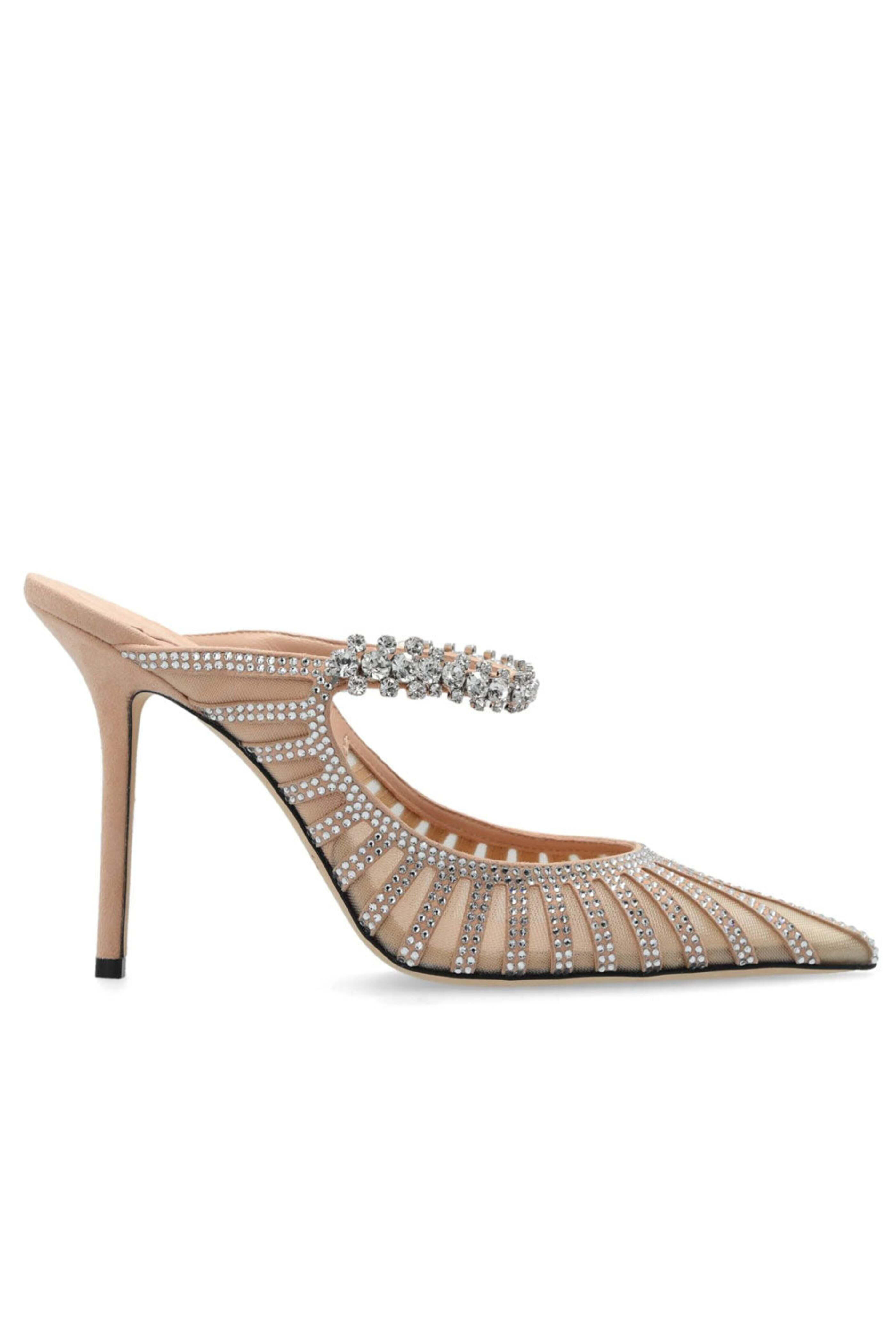JIMMY CHOO BINGPUMPFLATJBZGOLDSAND 関税送料込 Jimmy Choo - Bing 100m Crystal Embellishment Pump in Macaron