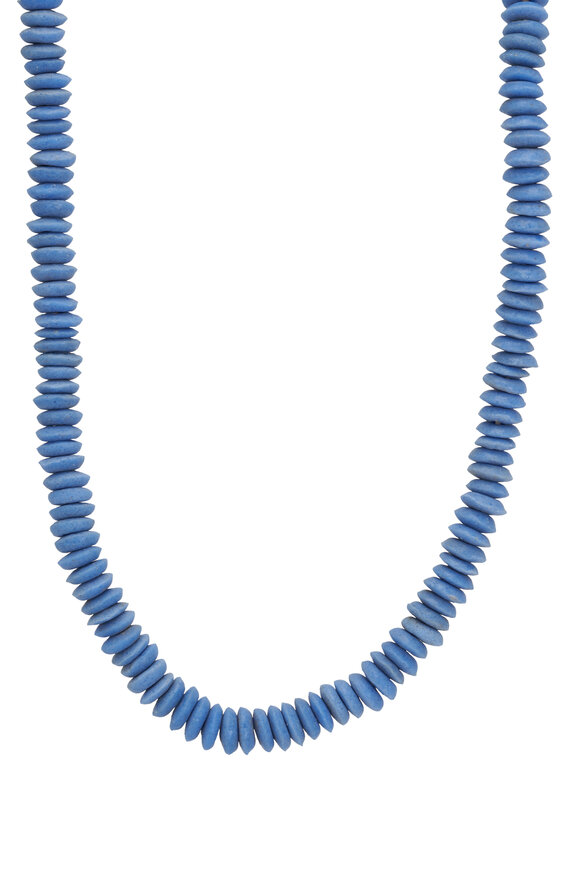 Cristina V. Cornflower Blue Trade Bead Necklace