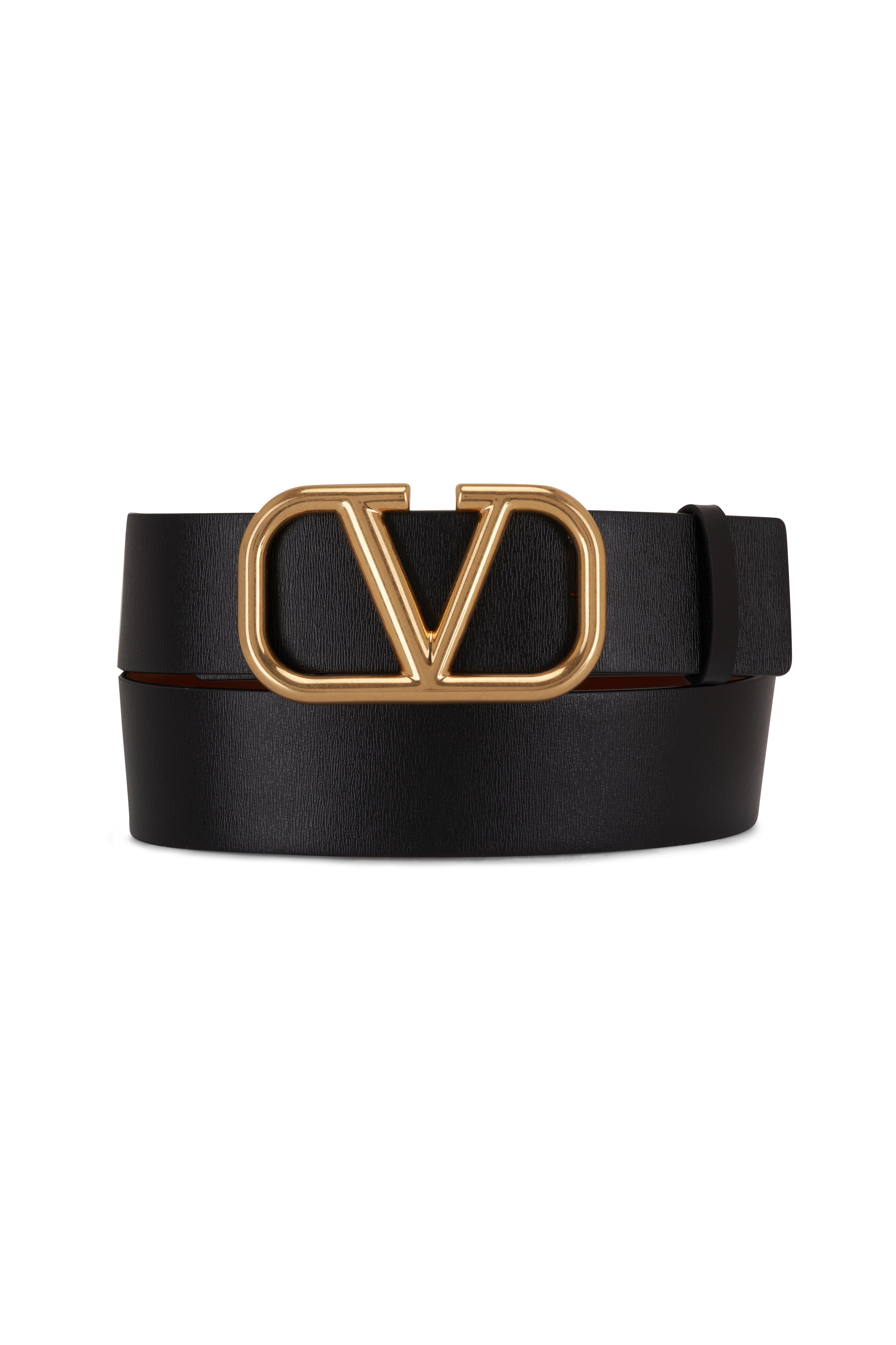 Valentino Garavani 30 V Logo Signature Belt in Brown - Size 65