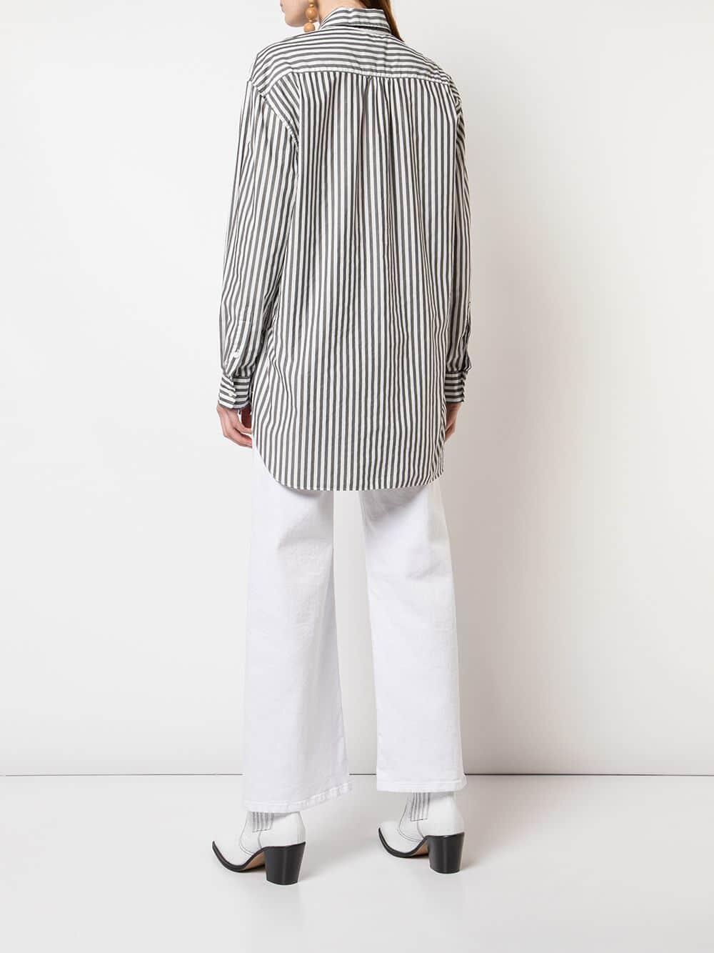 Nili Lotan - Noa Washed Black Striped Cotton Shirt