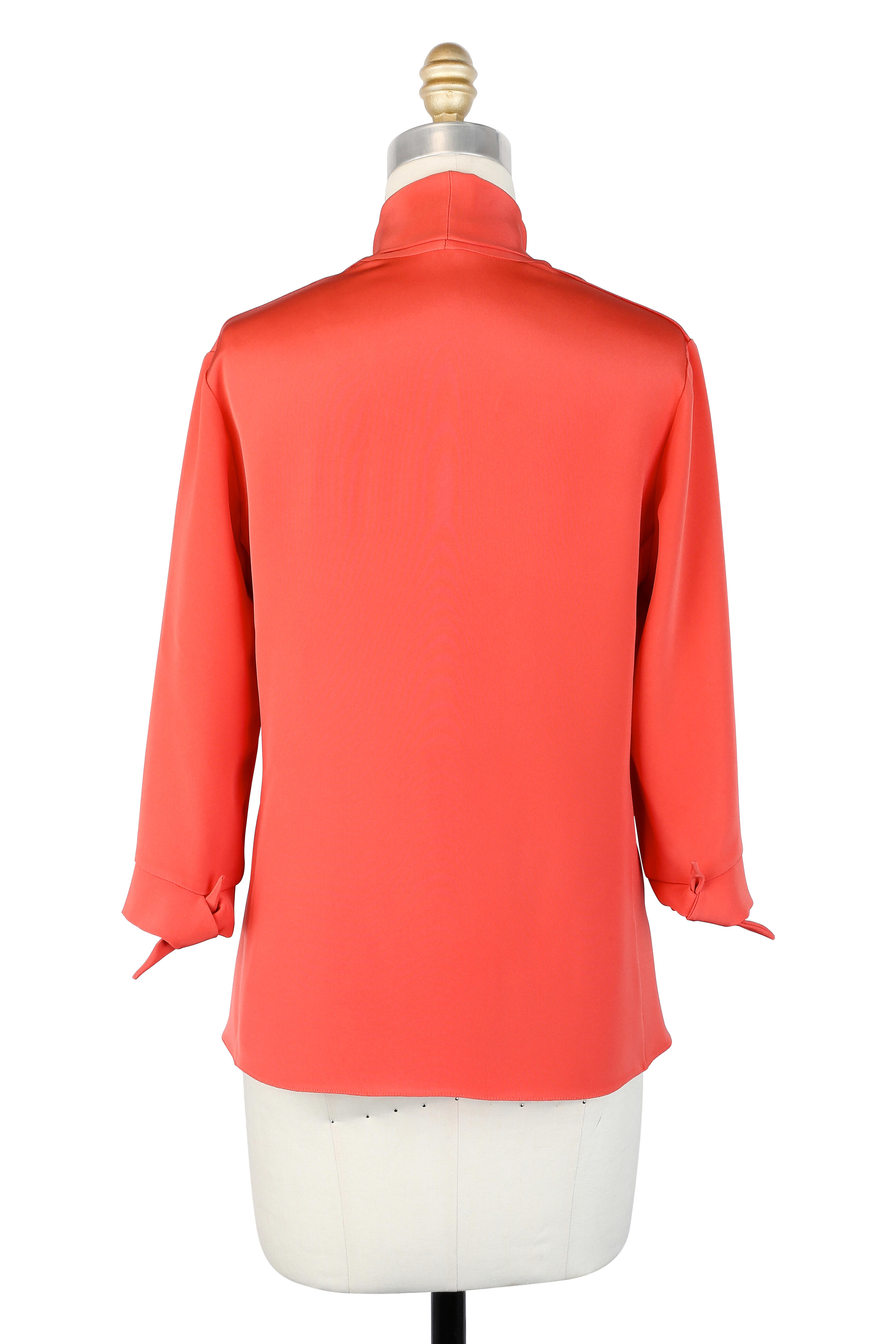 Peter Cohen - Coral Silk Shawl Collar Blouse