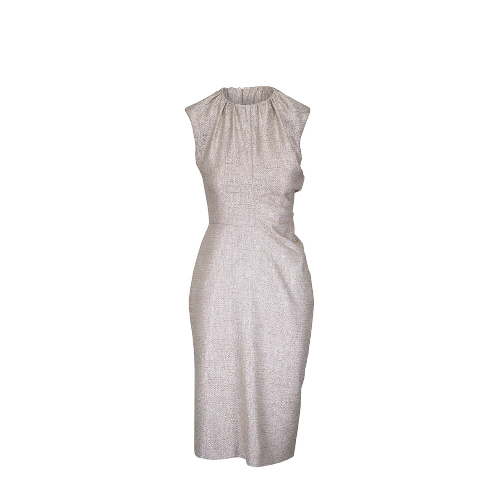 Kiton - Gold Sparkle Sleeveless Sheath Dress | Mitchell Stores Kiton - Gold Sparkle Sleeveless Sheath Dress | Mitchell Stores