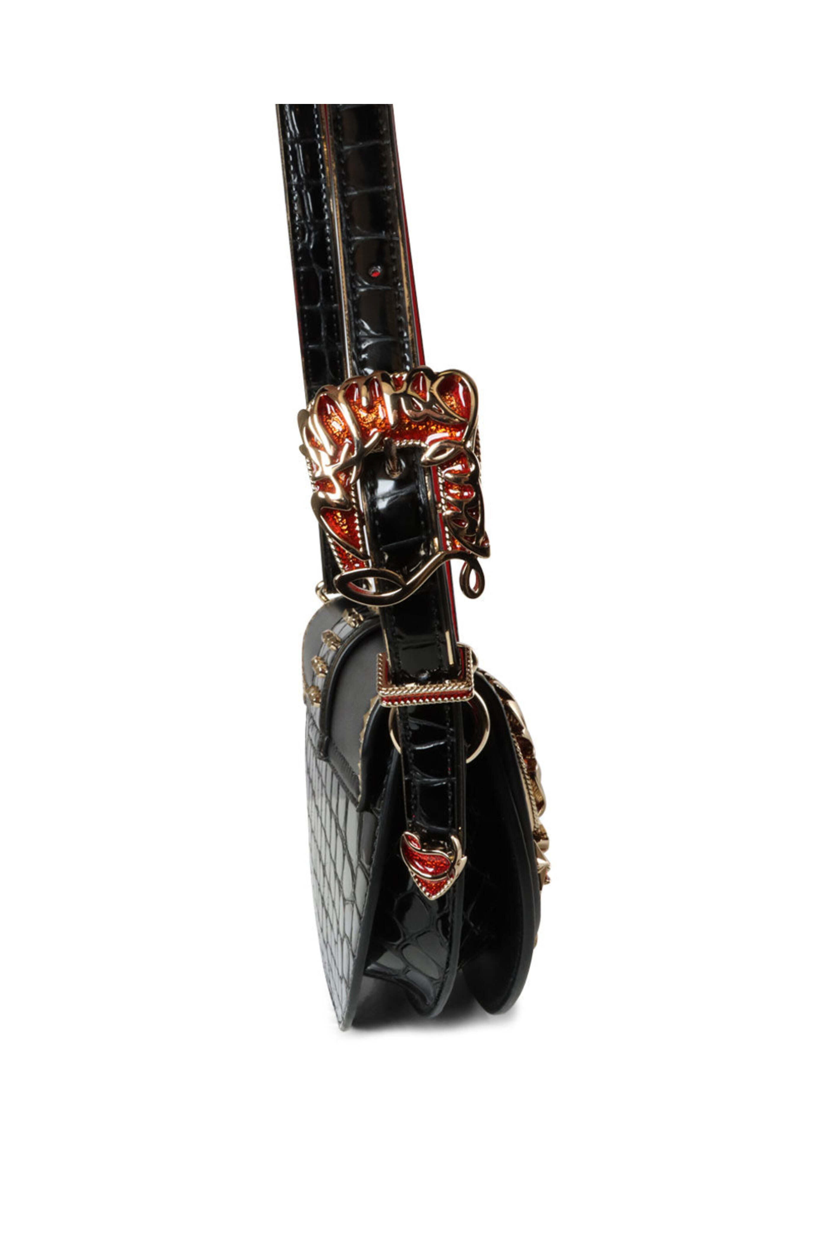 Christian Louboutin - Giddy Buckle Crossbody Bag in Black