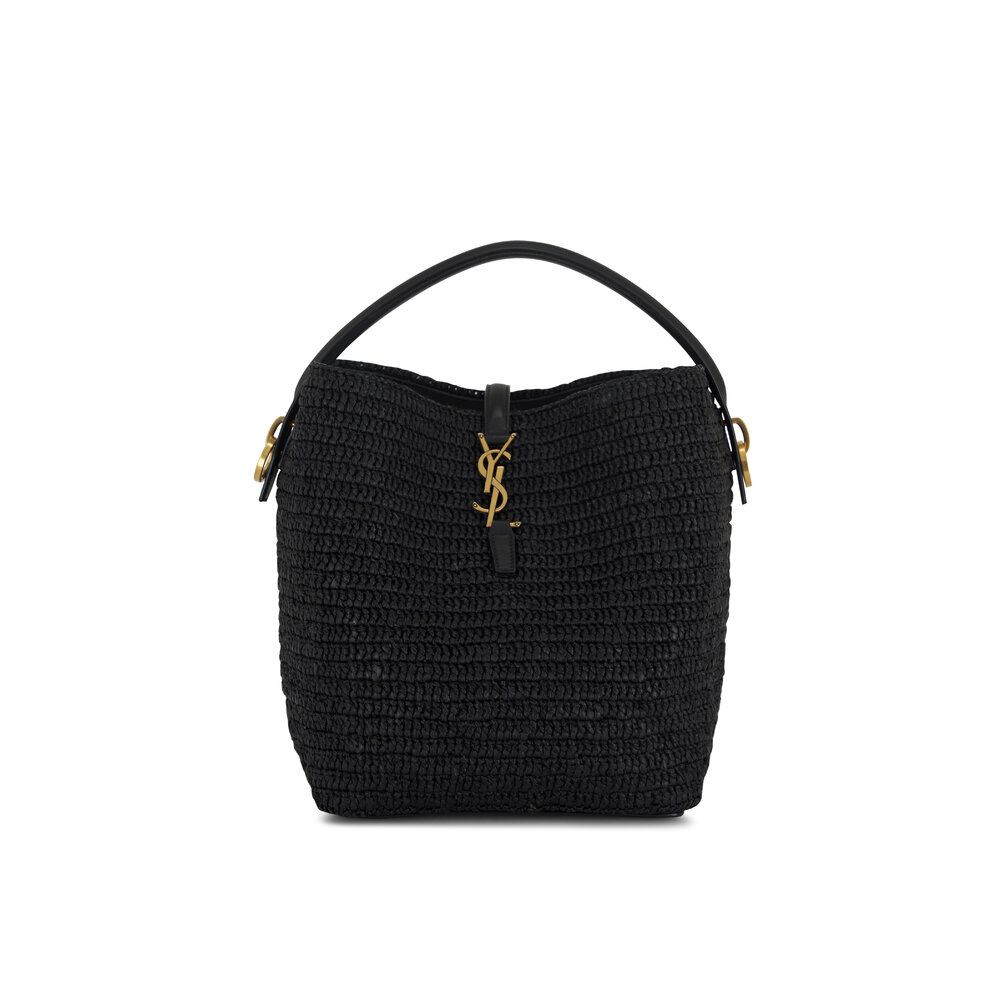 Saint Laurent - Le37 Black Raffia Bucket Bag | Mitchell Stores