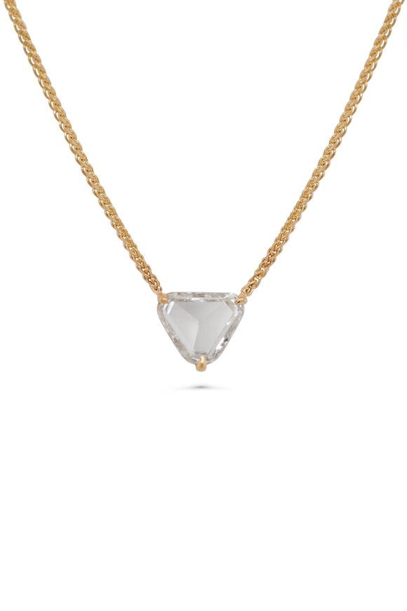 Kali Zoe 18k Yellow Gold Diamond Shield Necklace - view 1