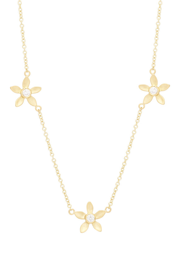 Caroline Ellen Triple Flower Necklace - view 2