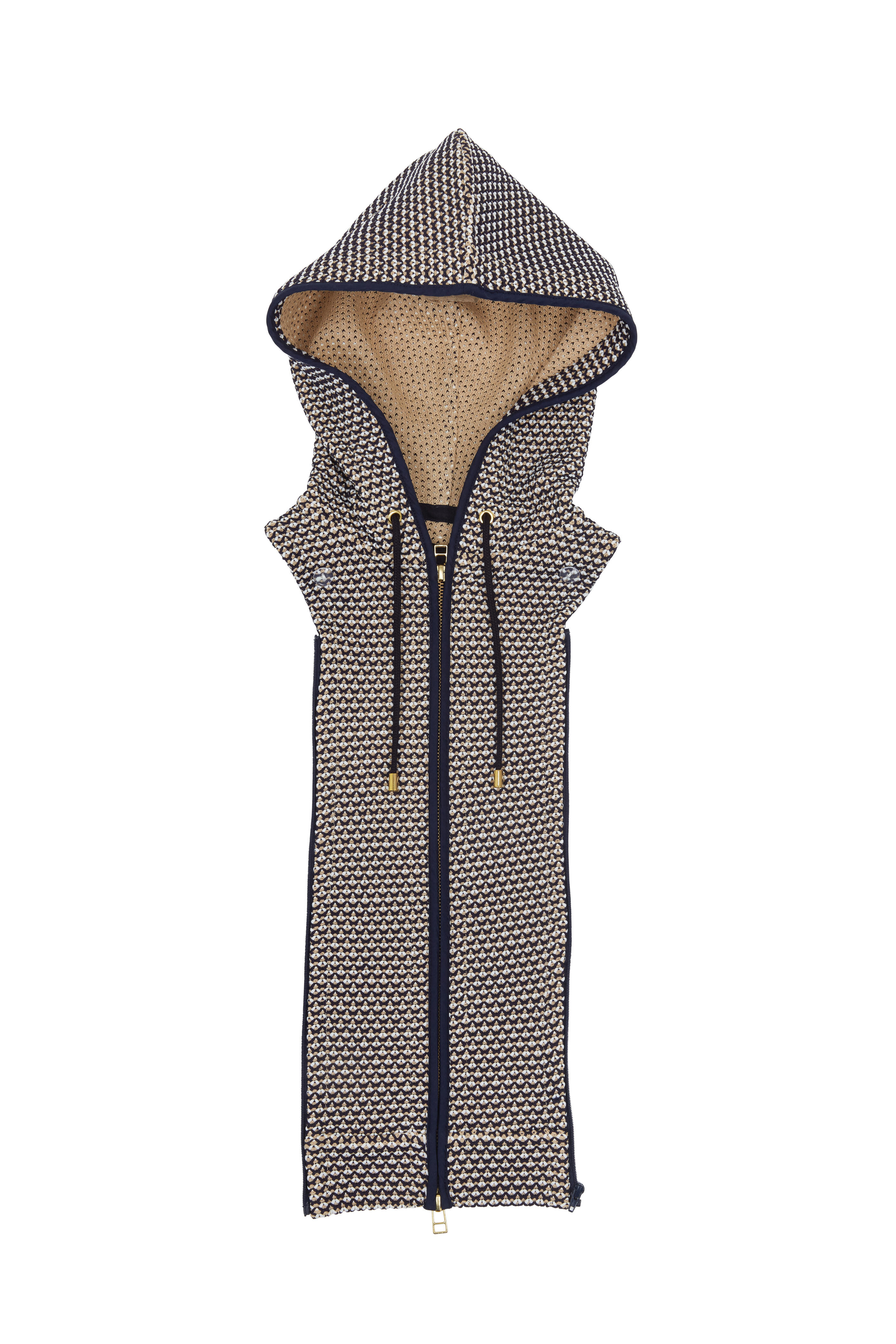 Veronica Beard - Navy Blue Waffle Knit Hooded Dickey
