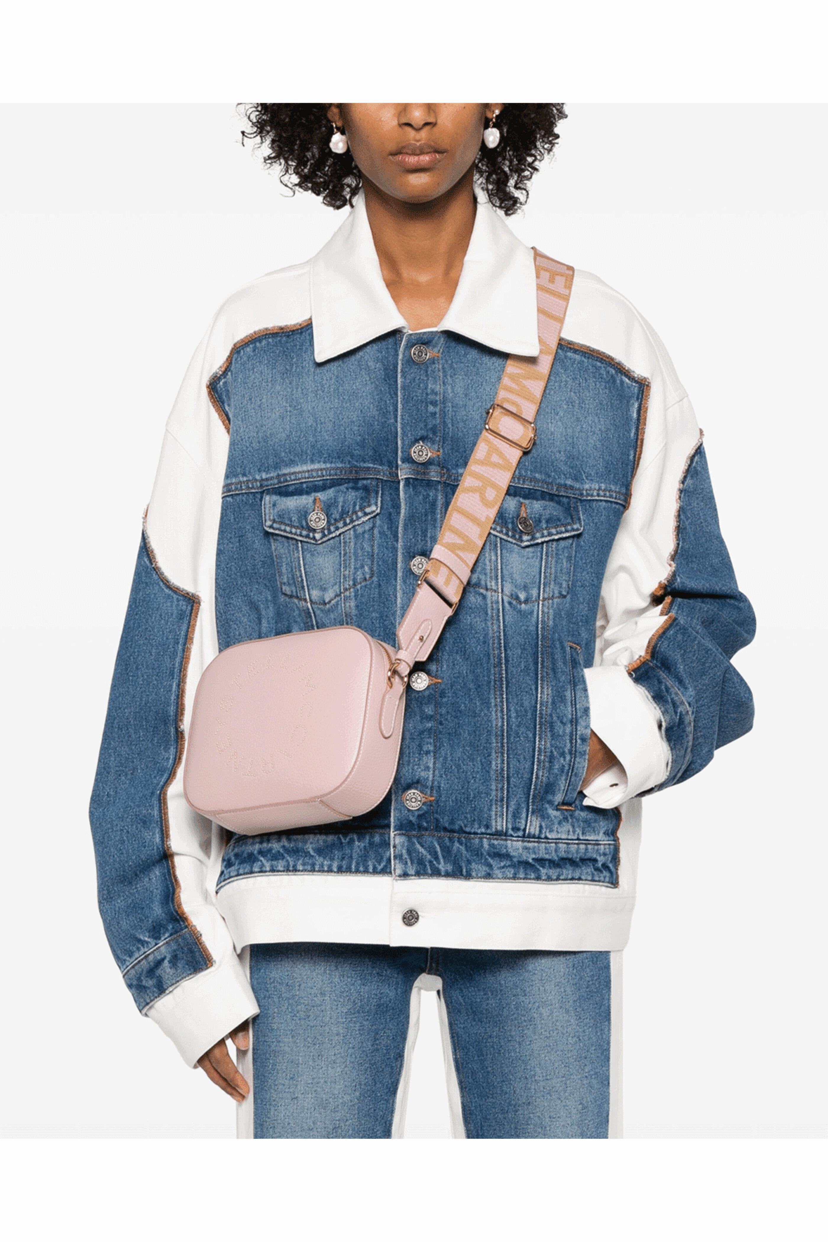 Stella McCartney - Small Embossed Camera Bag in Pale Mauve