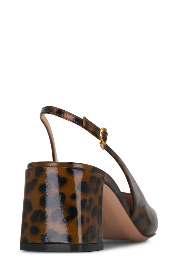 Gianvito Rossi - Freeda Leopard Patent Leather Slingback, 55mm 