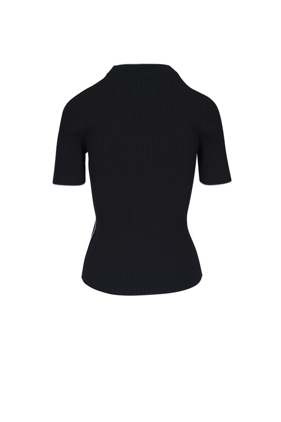 Akris Punto - Black Wool Knit Fitted Top