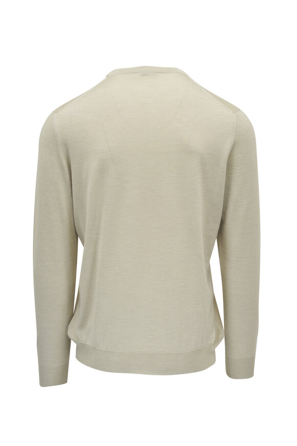 Kiton - Ecru Mélange Silk, Cashmere & Linen Crewneck