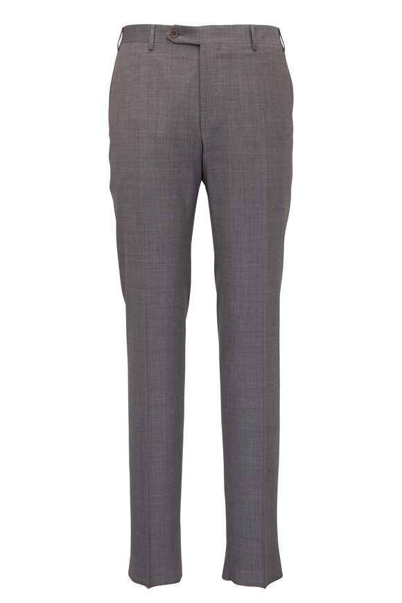 Canali - Light Gray Solid Wool Suit 