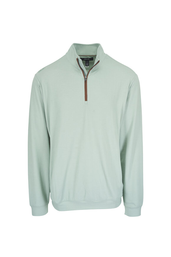 RLX Ralph Lauren Light Green Movemesh Knit Quarter Zip Pullover - view 1