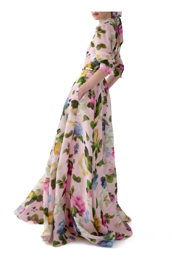Carolina Herrera Rosewater Multi Trench Gown - view 4