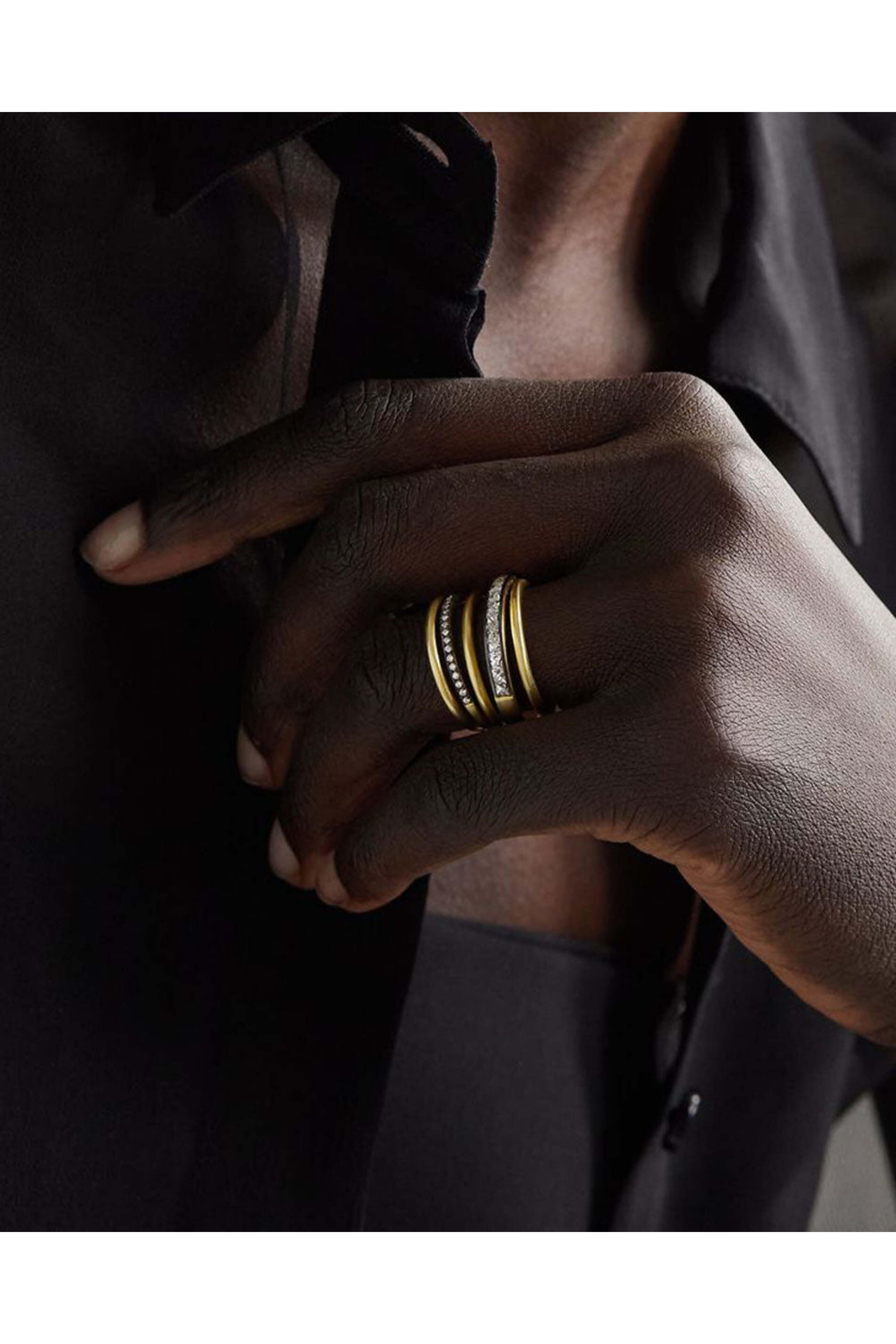 Sylva & Cie - 18k Gold Diamond Spiral Ring