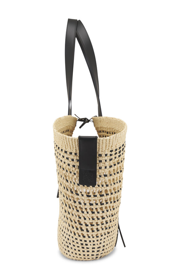 Loewe Large Braid Basket Iraca Palm & Leather Tote - view 3