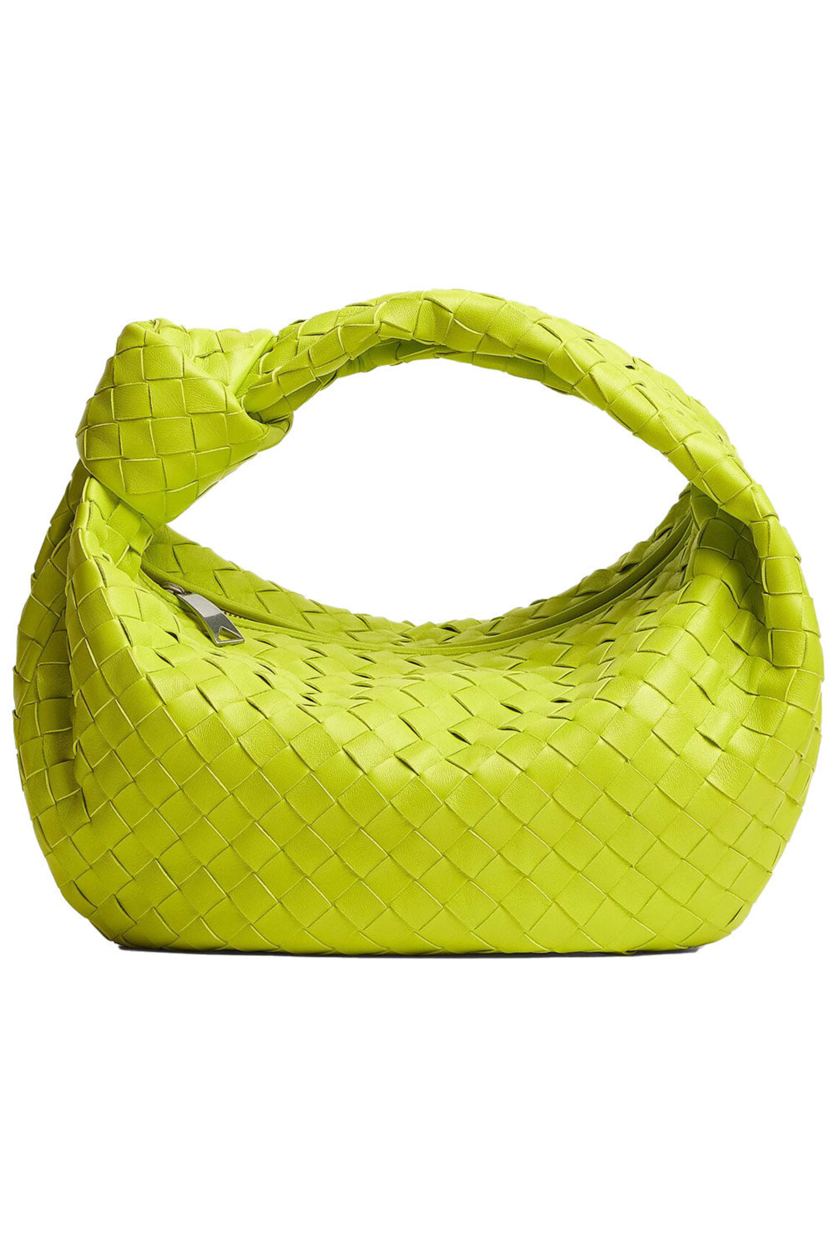 Bottega Veneta - Teen Jodie Intrecciato Hobo Bag in Acid Kiwi