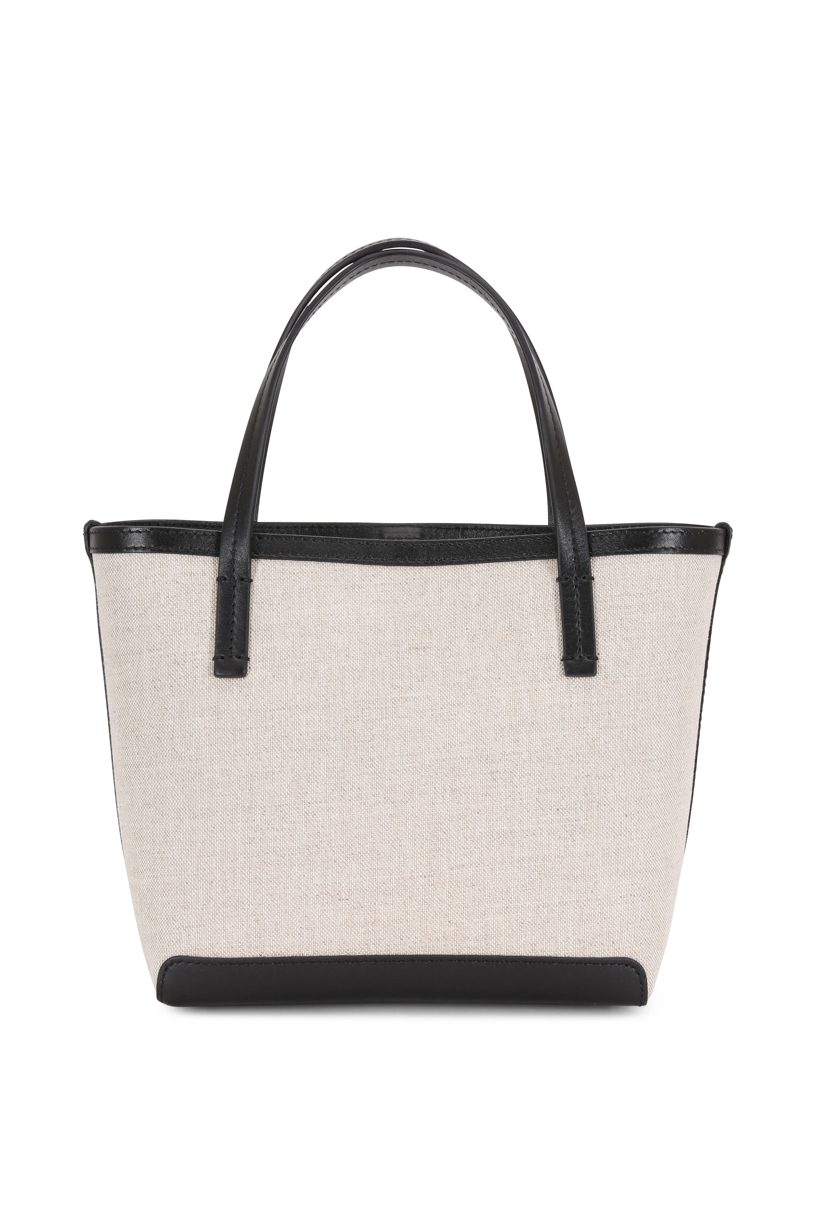 The Row Park Leather-trimmed Canvas Tote in Black