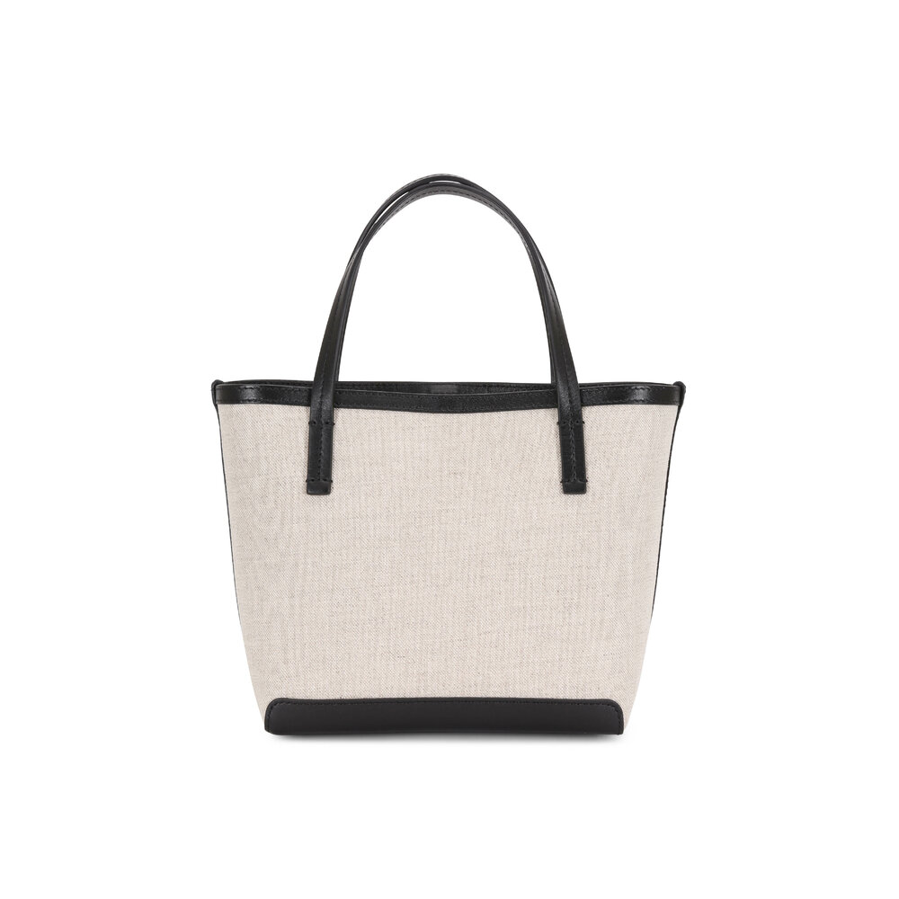 The Row Park Leather-trimmed Canvas Tote in Black