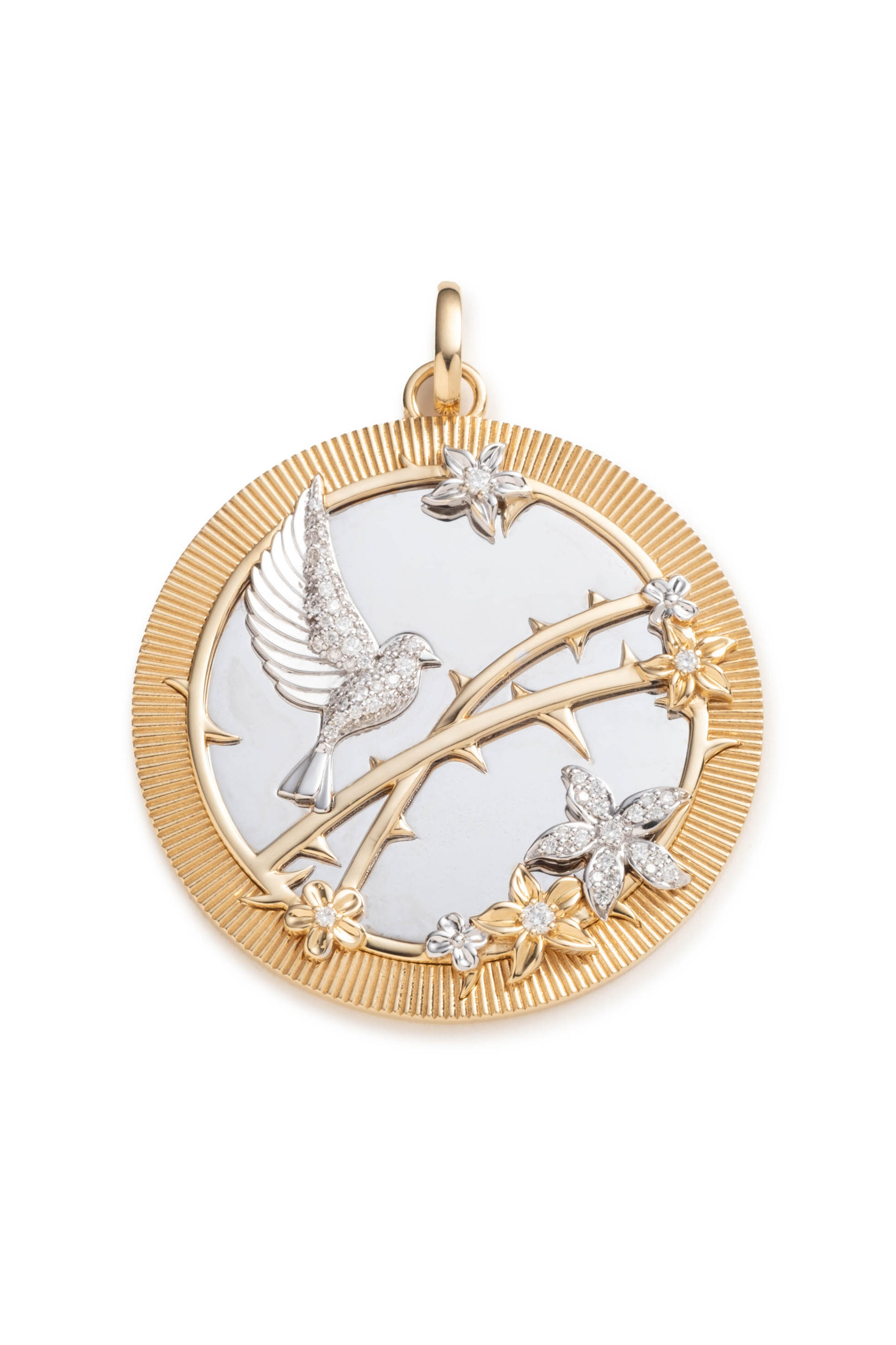 Foundrae - 18k Gold Sparrow Exuberant Medallion - view 1