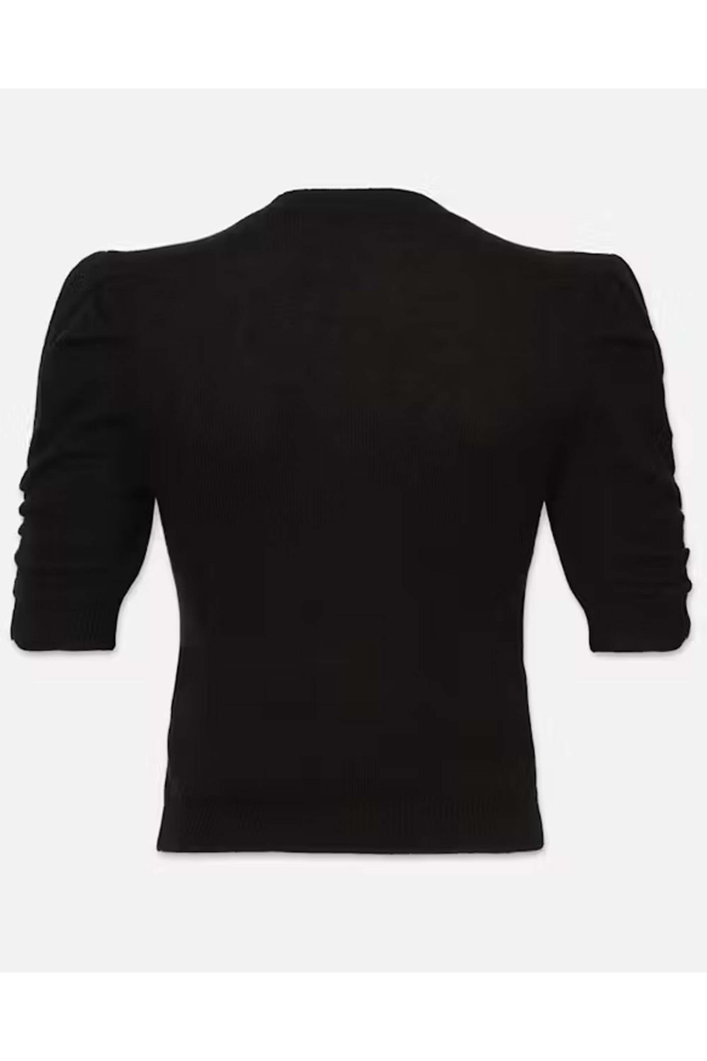 Frame - Noir Cashmere Ruched Short Sleeve Sweater
