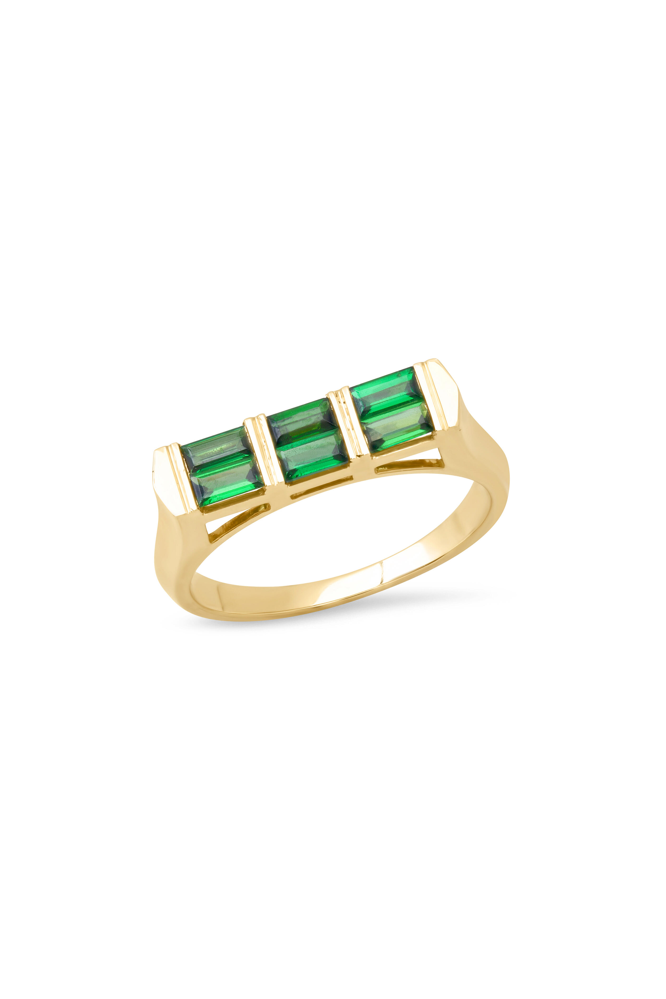 Helena Rose - 14k Yellow Gold Tsavorite Colorblock Ring