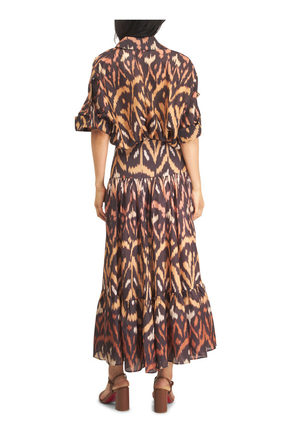 Zimmermann Aster Charcoal Ikat Relaxed Silk Shirt - view 4