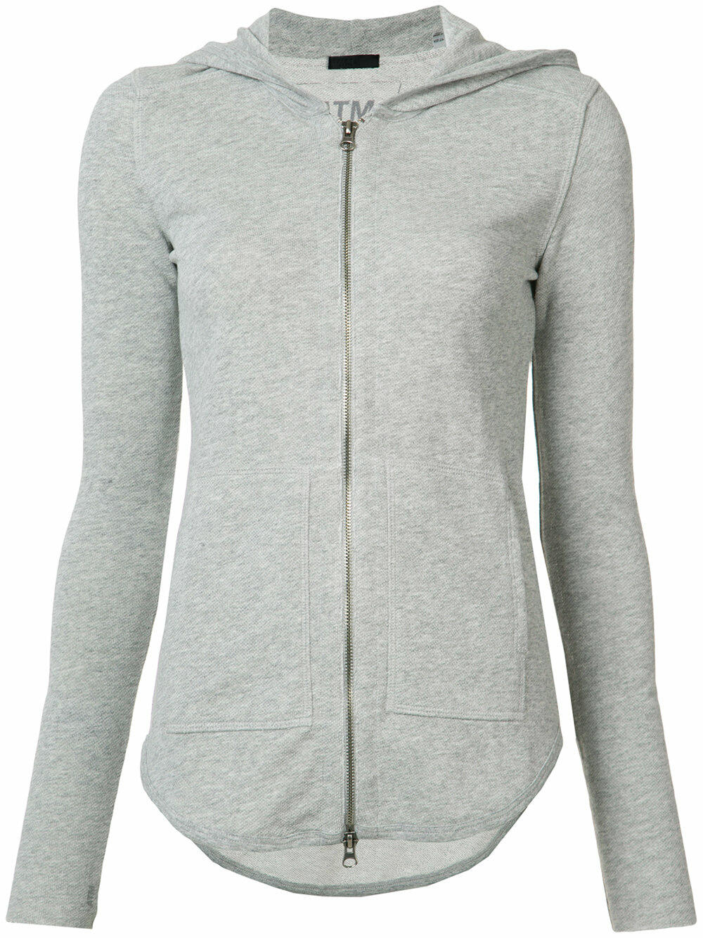 A T M - French Terry Grey Zip Front Hoodie