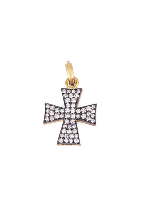 Sylva & Cie 18k Yellow Gold Diamond Cross Pendant