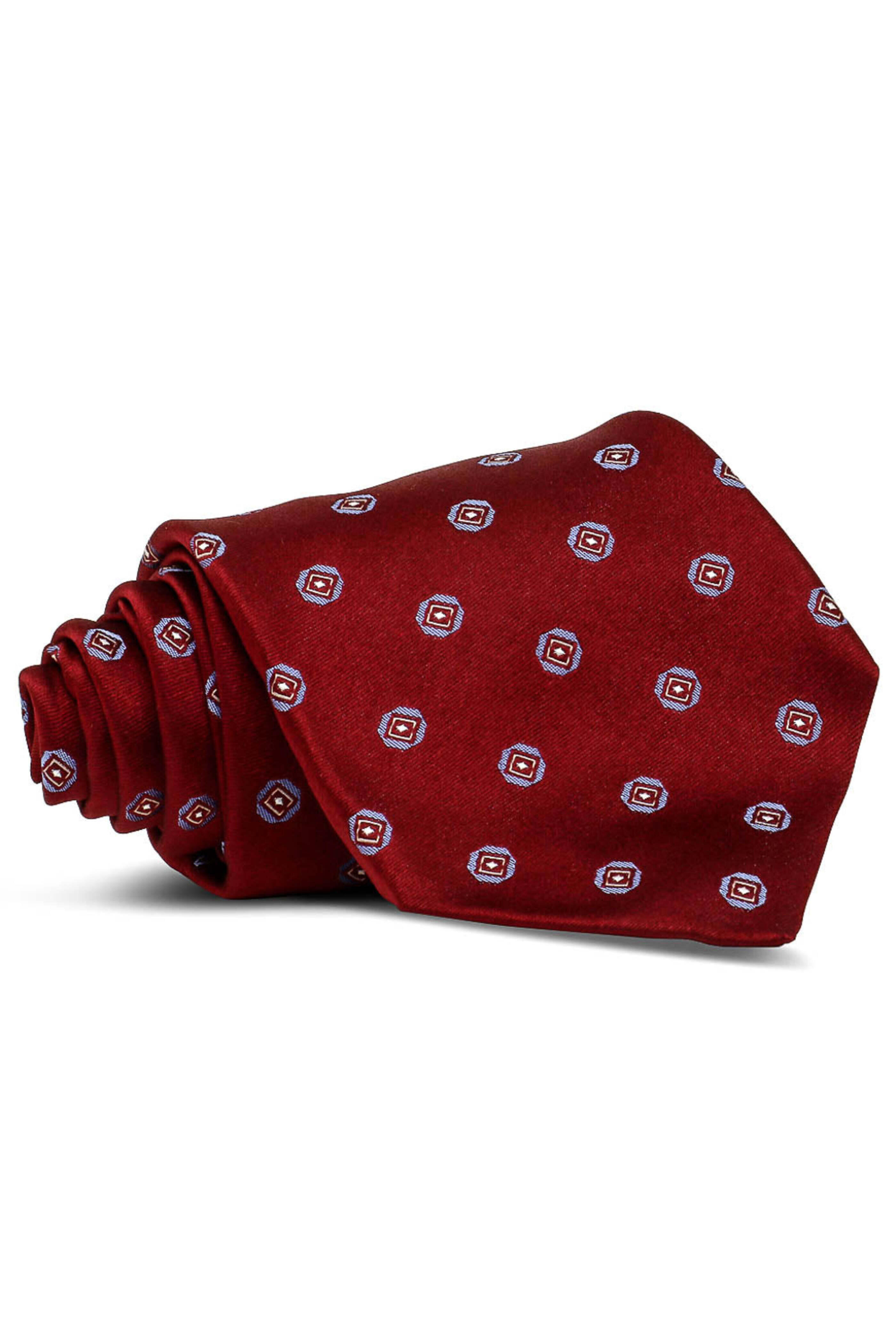 Kiton - Burgundy and Blue Octagon Tie