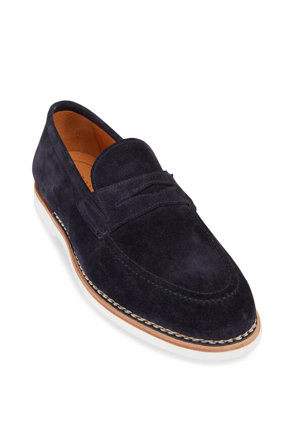 Bontoni Fascino Navy Blue Norwegian Boat Loafer - view 1