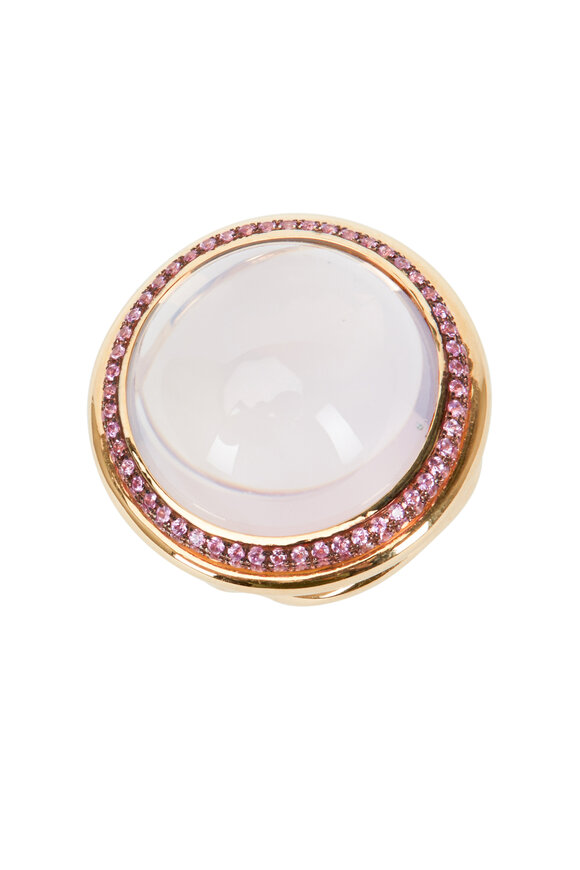 Syna - Rose Gold Lavender Moon Quartz Pink Sapphire Ring