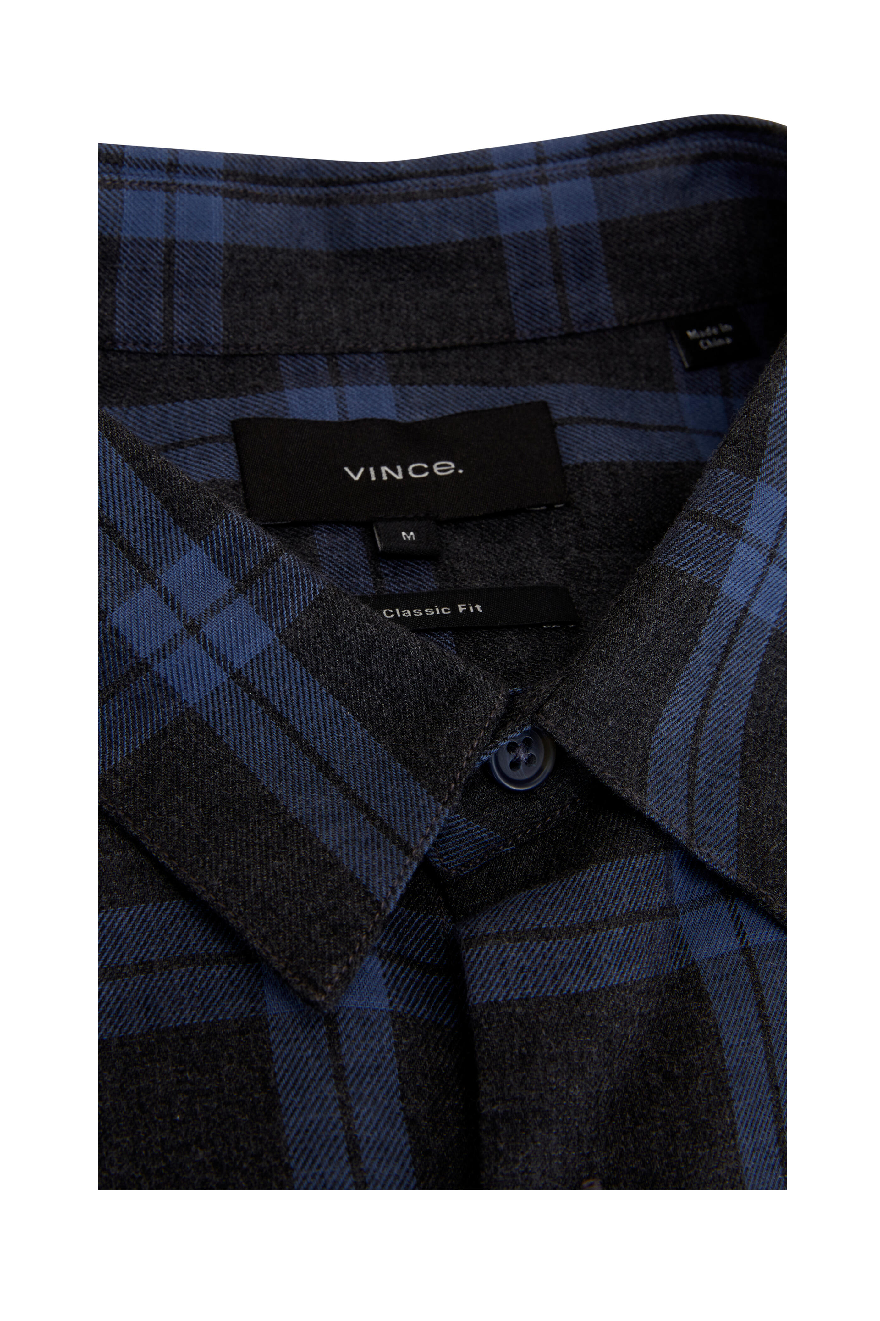 Vince - Oceanside Heather Charcoal & Spruce Blue Shirt