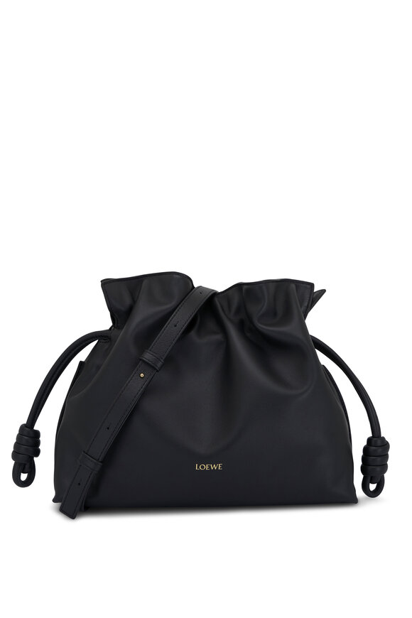 Loewe - Medium Flamenco Black Leather Clutch