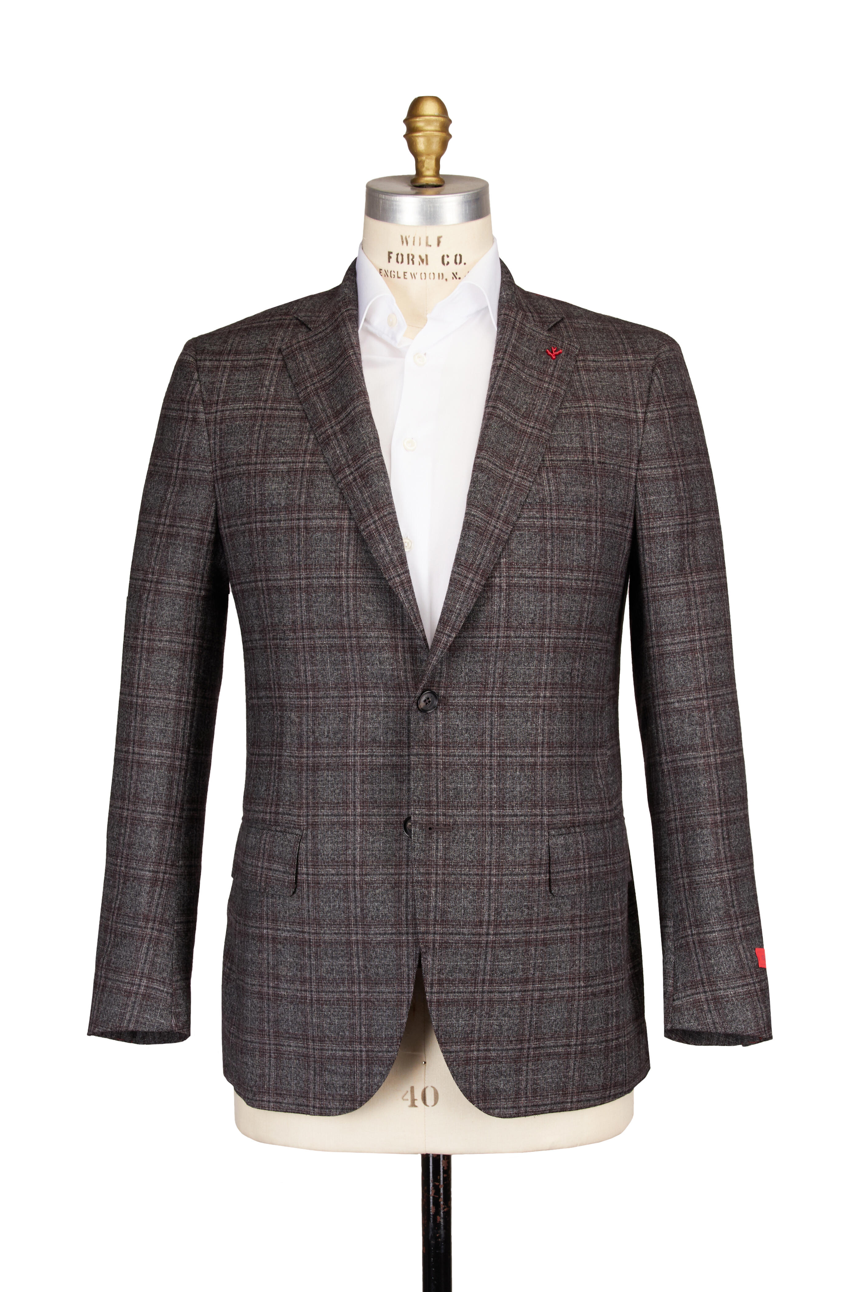 Isaia - Charcoal Plaid Wool Suit - view 2