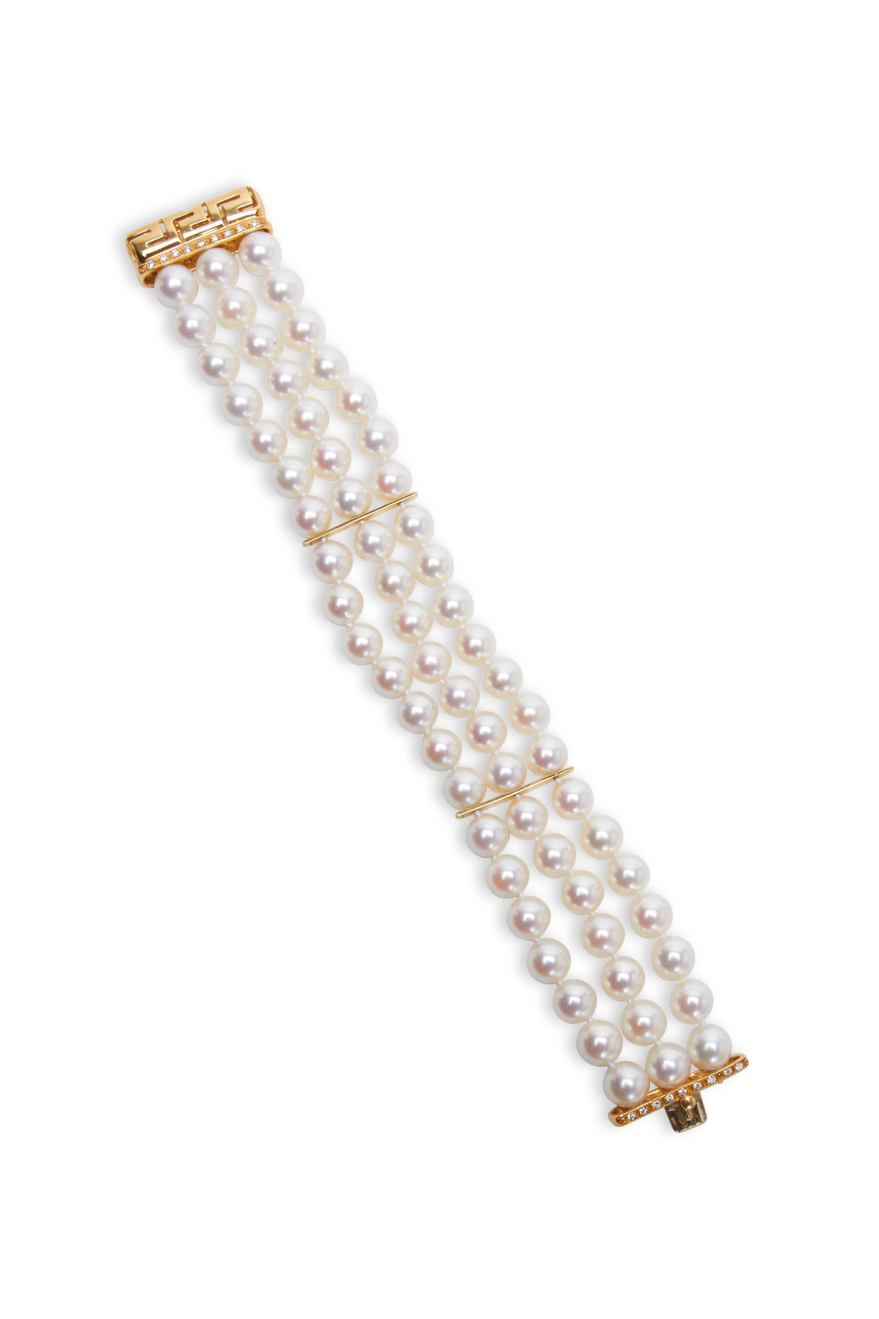 Assael - Yellow Gold Cultured Pearl Diamond Bracelet