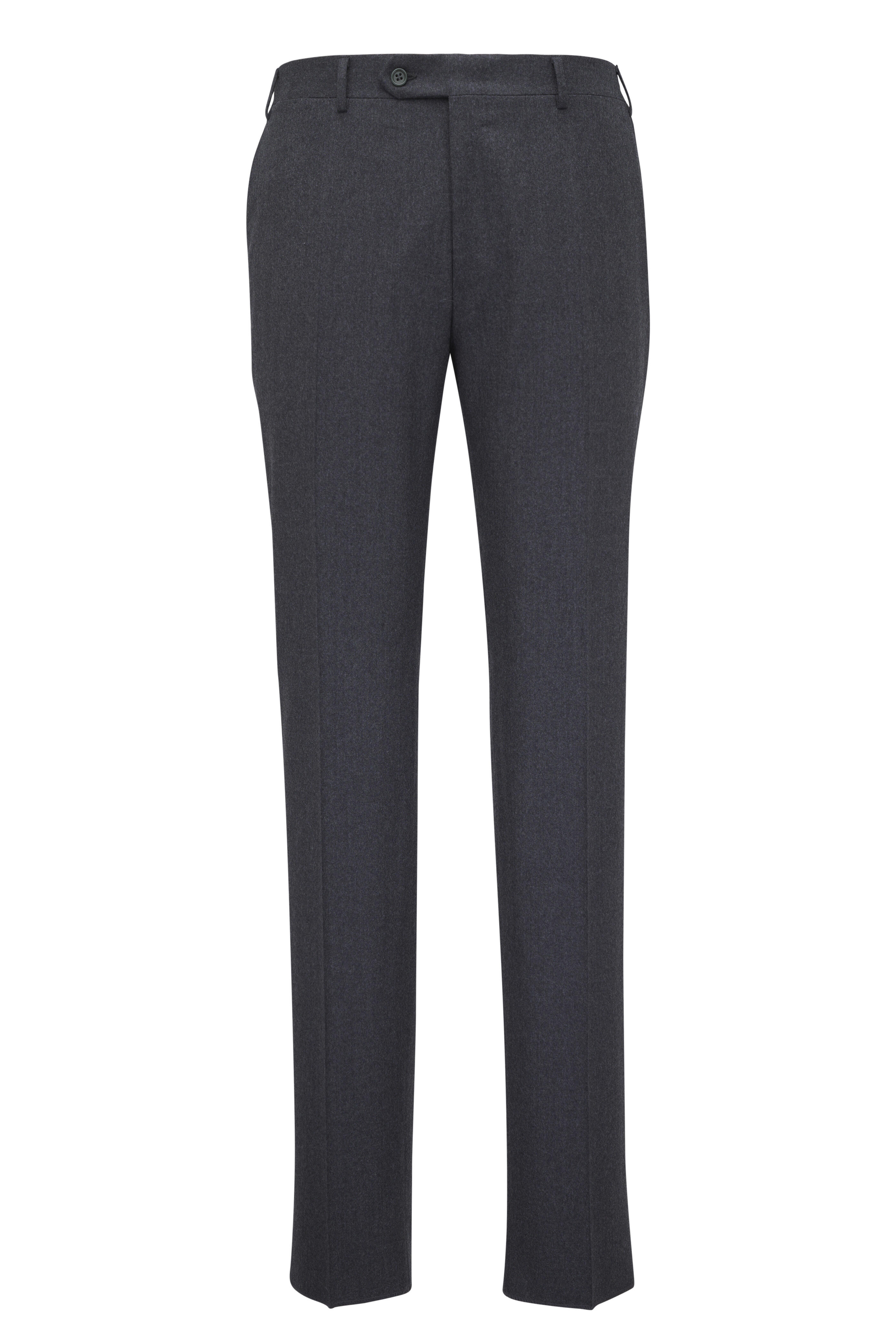Canali - Solid Dark Gray Brushed Wool Suit