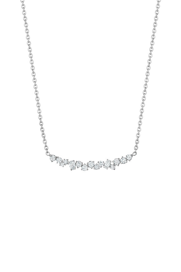 Penny Preville 18K White Gold Diamond Cluster Necklace